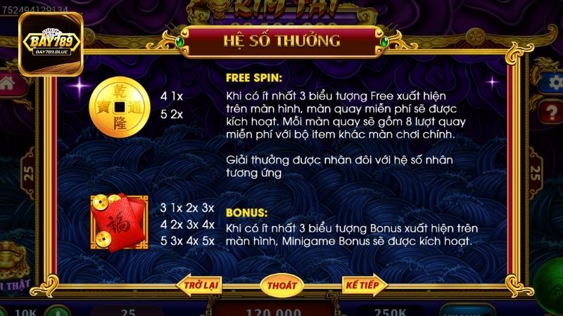 Luật chơi trong game đơn giản cùng bảng trả thưởng rõ ràng