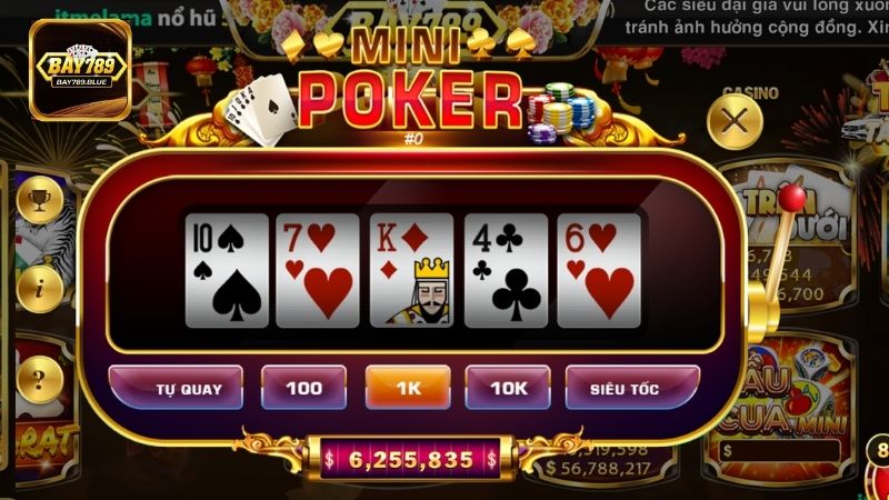 Mini Poker có tốc độ chơi siêu nhanh và luật lệ vô cùng đơn giản